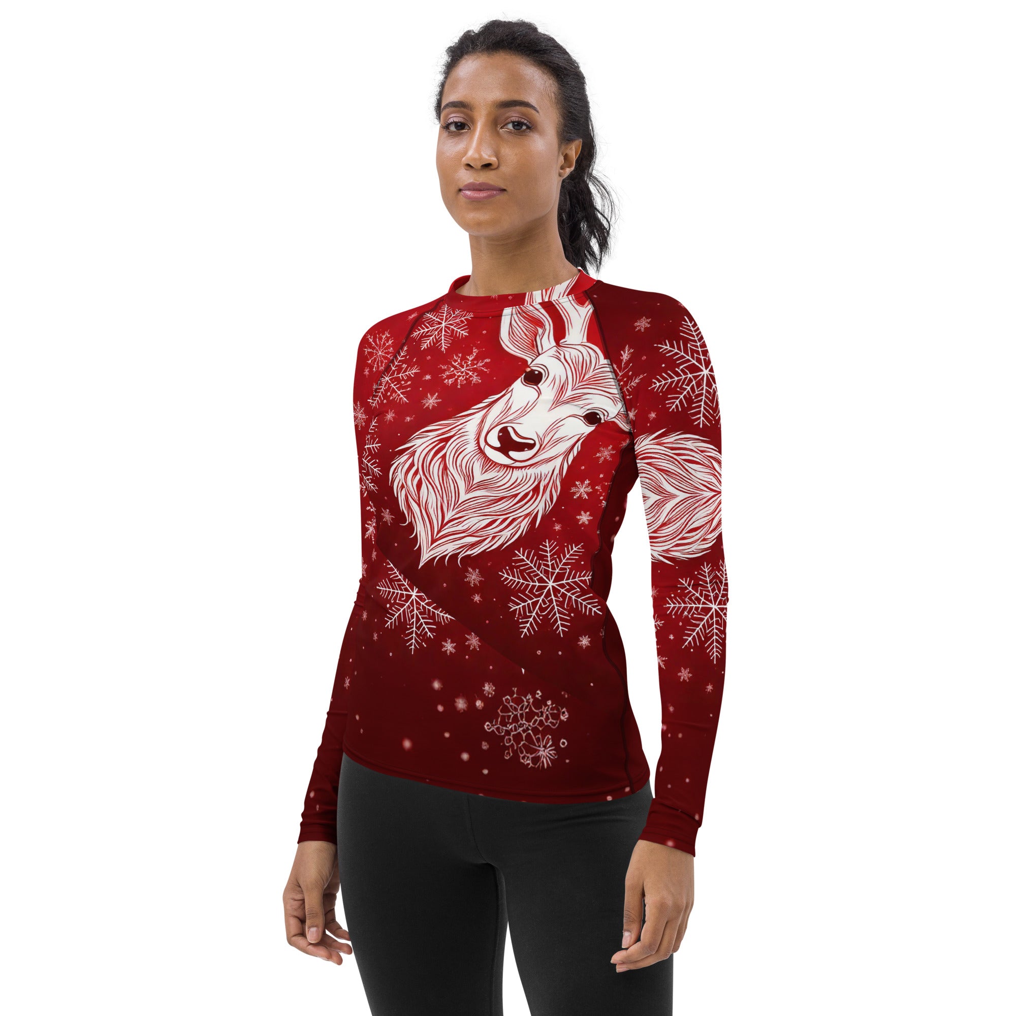christmas-red-pullover-sweater-like-top-jumper-reindeer-snowflakes-christmas-party-outfit-wickedyo 7